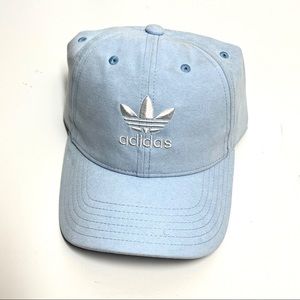Adidas women’s fit baseball hat blue white embroidery logo one size